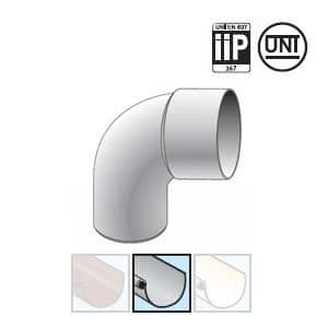 PVC-böj 87°30 FF för Ø80-rör, tjocklek 3,2 mm - First Plast-märke - PVC 25 rännor - Grå