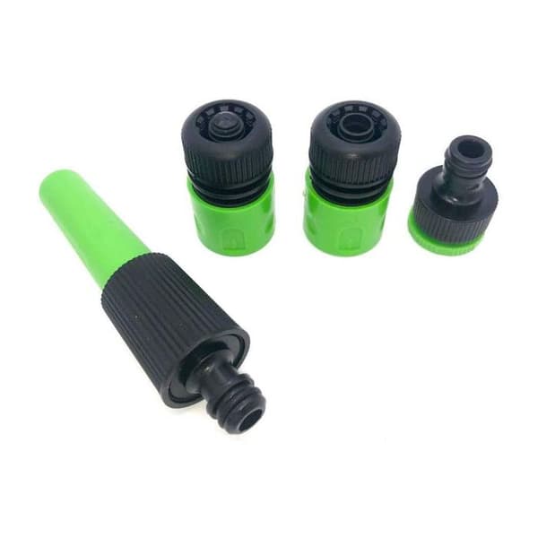 4 delar universell 1/2" slanganslutningssats: Inkluderar justerbart spruthuvud, 1/2" till 3/4" krananslutning, Tuya-anslutning