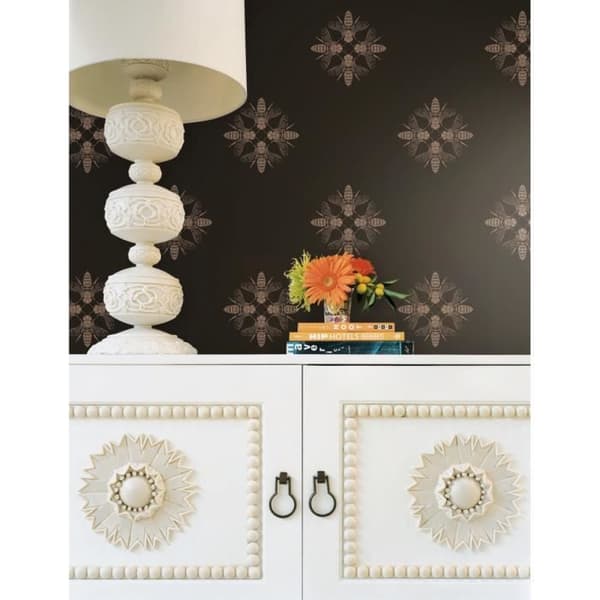 York Wallcoverings | Svart och vitt | ON1642 | Visst Strip | Djur | 0,52 x 10 m | Svart | Guld