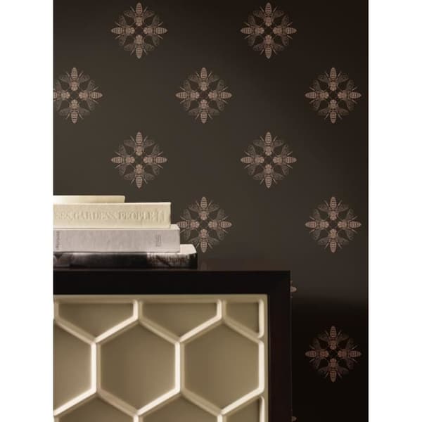 York Wallcoverings | Svart och vitt | ON1642 | Visst Strip | Djur | 0,52 x 10 m | Svart | Guld