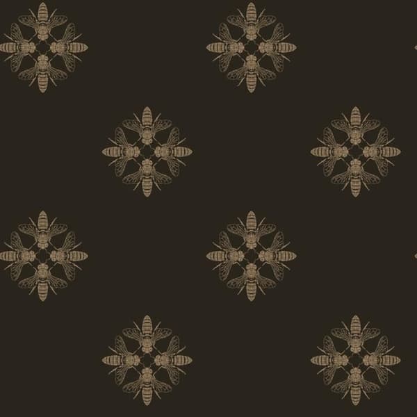 York Wallcoverings | Svart och vitt | ON1642 | Visst Strip | Djur | 0,52 x 10 m | Svart | Guld