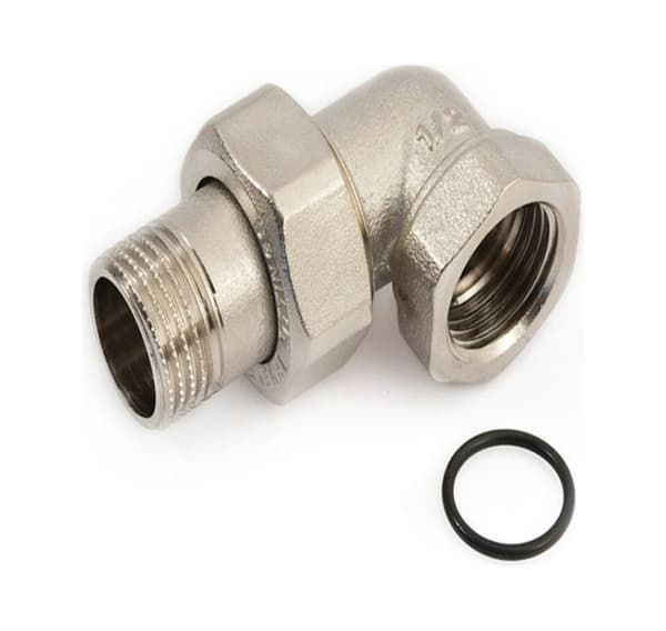 Armbågs O-ringskontakt MF 3/4'', förkromad