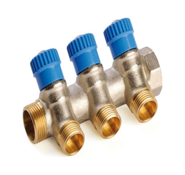 Manifold 1'' - 3-vejs 3/4'' Blåhovedskruer GF