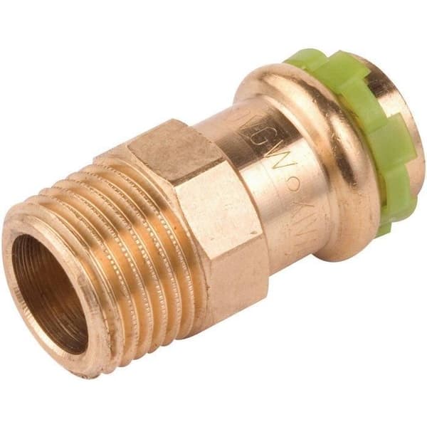 Rakt mässingskoppling för press - M 1-2 - Ø 12 mm - Aalberts Integrated Piping Systems