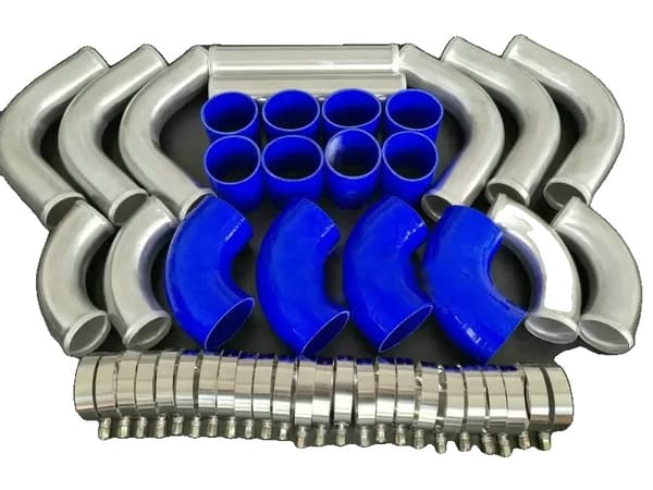 Yleinen intercooler-turboletku, kestävä alumiinirakenne, silikonihäkit mukana,SININEN
