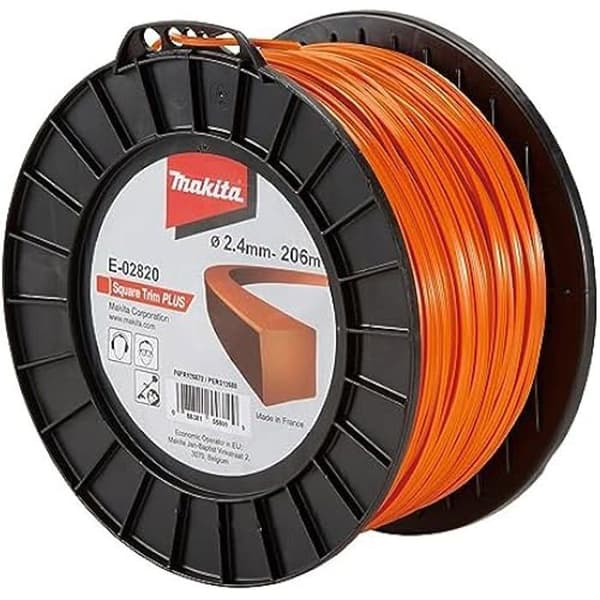 Fil nylon - MAKITA - Fyrkantig trim+ - 2,4 mm - 206 m - Färg Orange