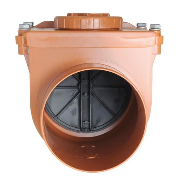 Första Plast nro110 en backventil i PVC med o-ringar, röd, diameter 110 mm - NRO110A