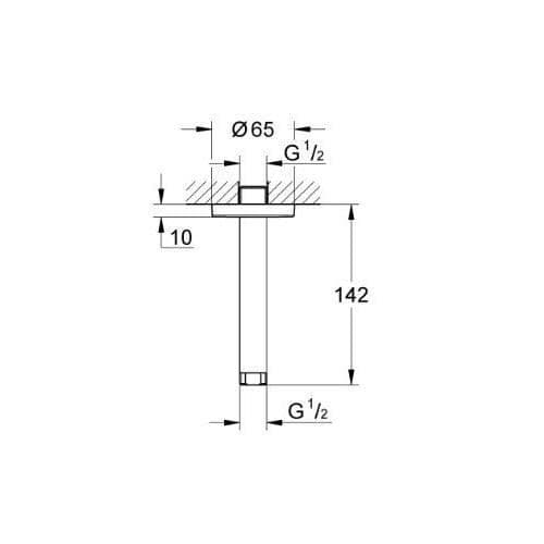 GROHE Rainshower Vertikal duscharm 14,2 cm 28724000 (Import från Tyskland)