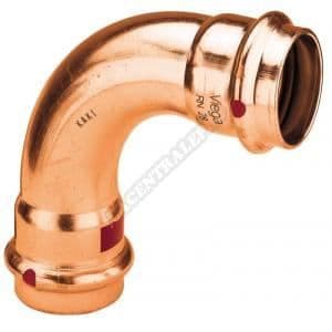 Koppling 90 i koppar för pressning FF diameter 15 modell