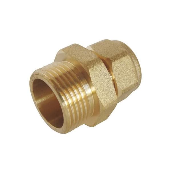 Hankompressionskoppling - SOMATHERM - Rak - Ø 25 - 3/4" gänga - Metall/PER
