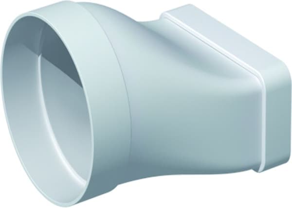 platt styv PVC manschett - rektangulär 40 x 110 mm till rund 80 mm