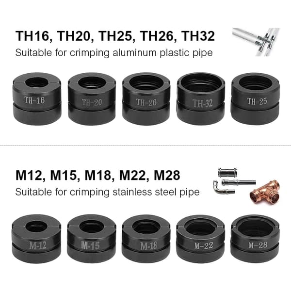 Hydraulisk Rørværktøj, Pex Fittings Kompatibilitet, Cooper Cube Presseforme, TH og M