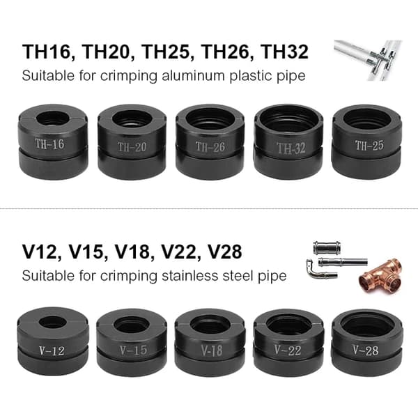 Hydraulisk Rørværktøj, Pex Fittings Kompatibilitet, Cooper Cube Presseforme, TH og V