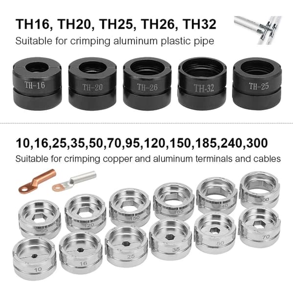 Hydraulisk Rørværktøj, Pex Fittings Kompatibilitet, Cooper Cube Presseforme, TH og 10-300mm2