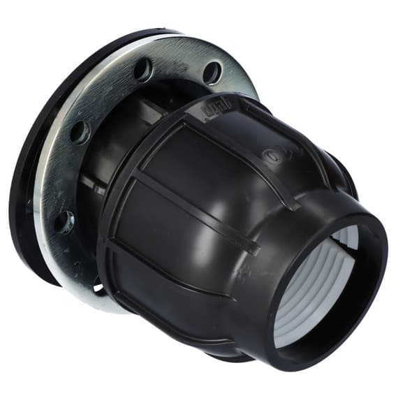 Klemflange PP 110x4"" DN100, PN10/PN16 med flange, til PE-rør, sort