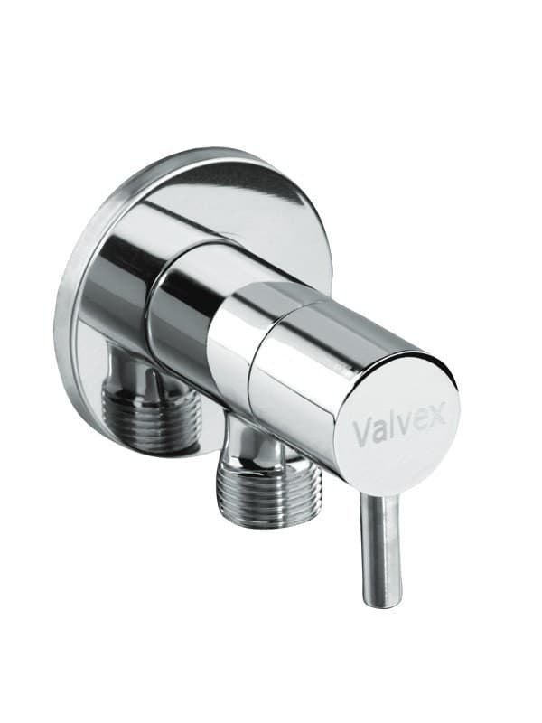 Vega vinkelventil med keramisk hoved forkromet 1/2""-3/8""
