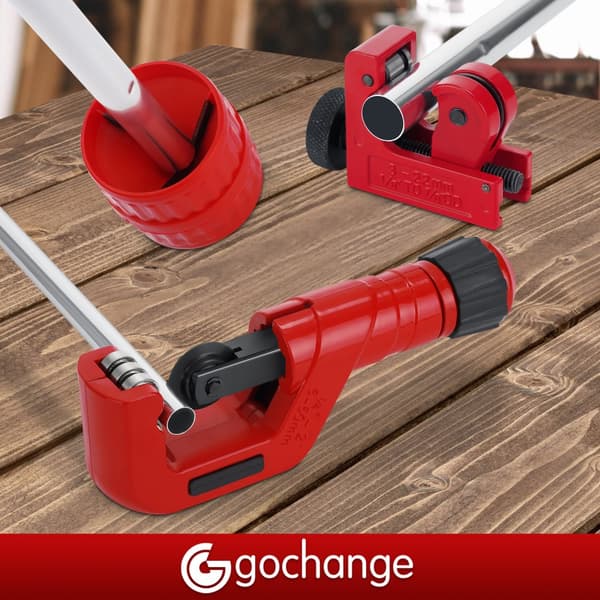 4-1 röravskärare, kraftig röravskärare 1/4''-2'' OD, Mini Pipe Cutter 1/8''-7/8''OD, Mini Kopparrörsskärare med gradningsverktyg, PVC/Aluminium/ Plast