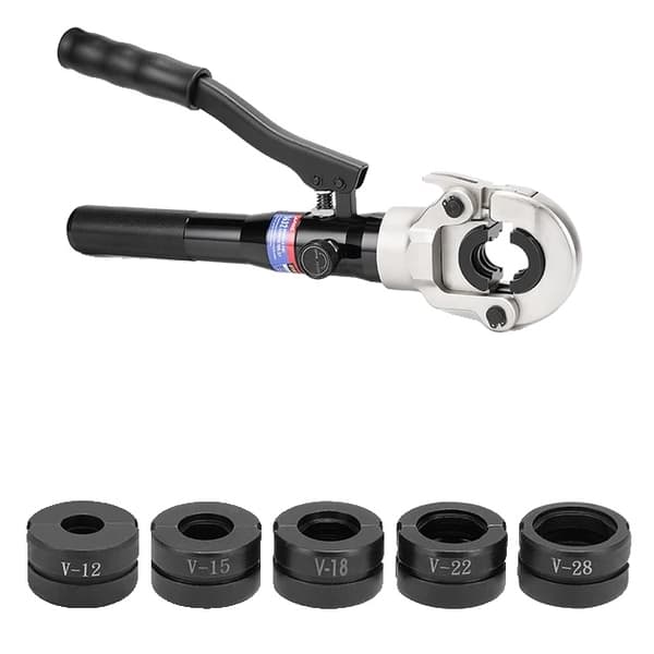 Putkien puristustyökalu, hydraulitoiminen, sopii PEX- ja alumiiniputkille., U16 20 25 32mm V12 15 18 22 28mm