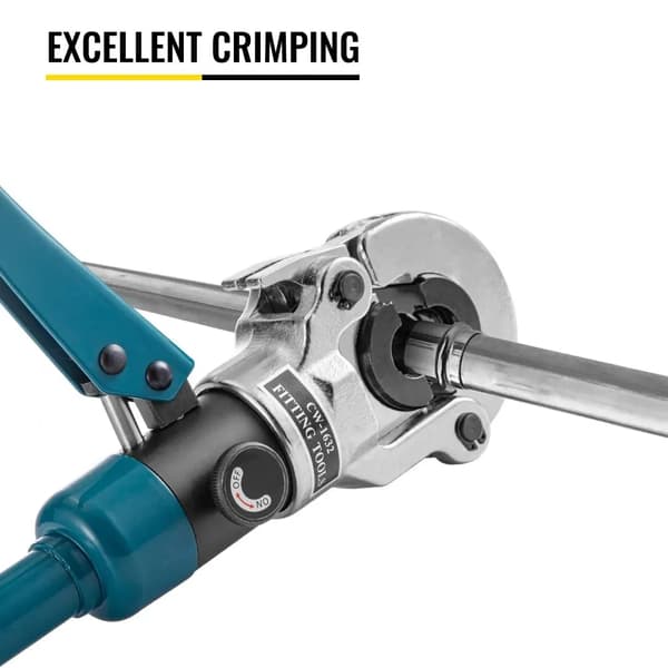 Hydraulisk Pex-rörpressverktyg, 8 ton presskraft, 360° svängbart huvud, kompatibel med 16-32 mm rör
