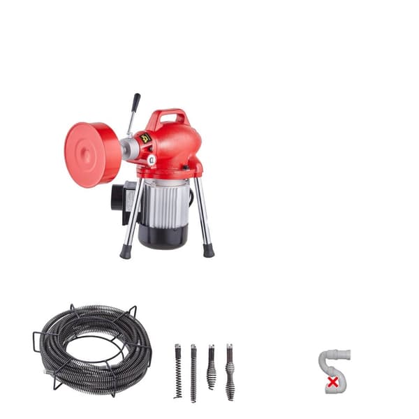Elektrisk kloakorm, holdbare stålkabler, kraftig motor,370W 250W