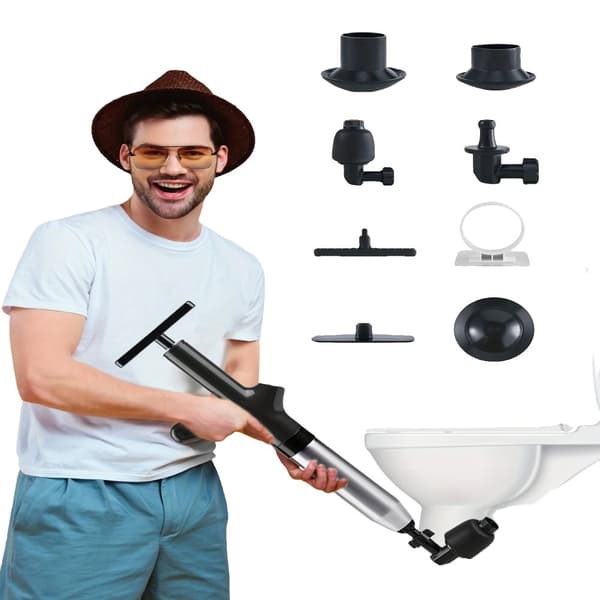 Rustfrit stål kraftplunger, robust konstruktion, miljøvenligt design,Sort