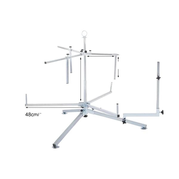 Robust Rørspole Dispenser, Justerbar Højde 75-100 cm, Understøtter 600 m Rørlængde, Maksimal Belastning 200 kg,Sølvgrå