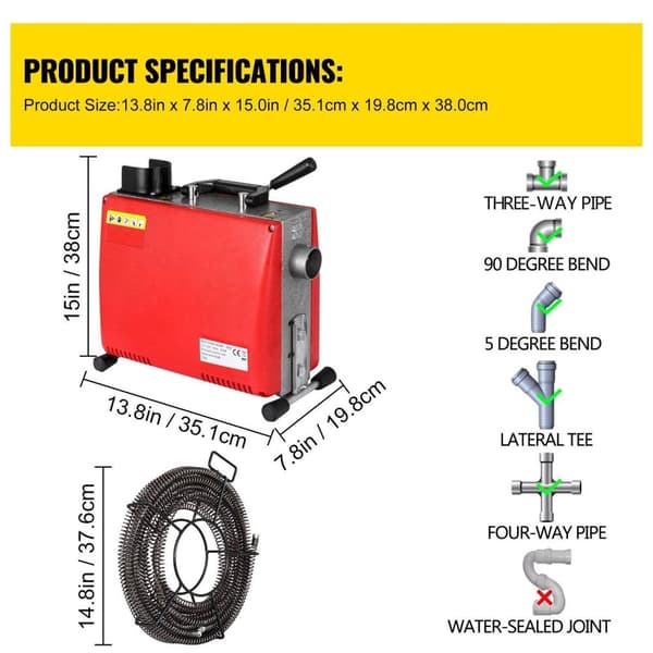 250W 400RPM professionell multifunktionell elektrisk avloppsmuddringsmaskin