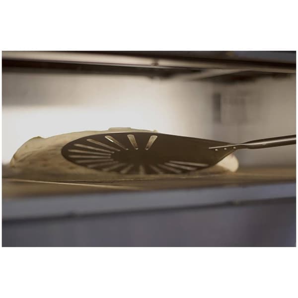 GIMETAL Pizzaspade - Ø20 cm - Perforerad - Handtag: 120 cm - Rostfritt stål