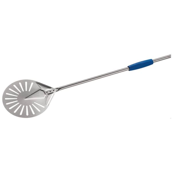 GIMETAL Pizzaspade - Ø20 cm - Perforerad - Handtag: 75 cm - Rostfritt stål