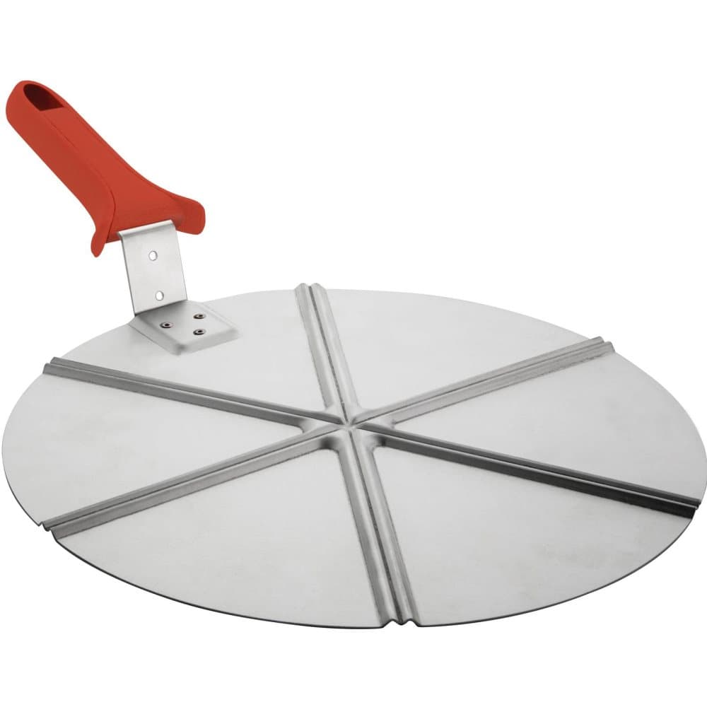 Cerutti Inox Serveringsbräde för pizza - 30 cm - handtag: 18,5 cm - aluminium - 6 portioner