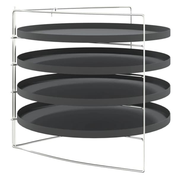 vidaXL Pizzapanner 4 stk med stativ Ø 28 cm stål