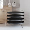 Miniatyrbilde 6 av 6: vidaXL Pizzapanner 4 stk med stativ Ø 28 cm stål
