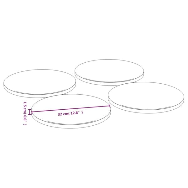 vidaXL Pizzatallrikar 4 st Ø32x1,5 cm bambu