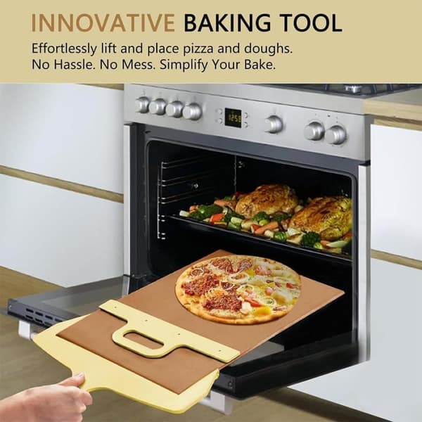 The Art of Pizza - Den perfekta pizzaspaden, glidande pizzaskal Non-stick pizzaöverföringsskyffel i trä, glidande pizzaskal (52,5*35 cm)
