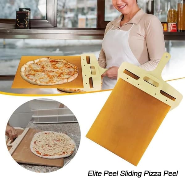 The Art of Pizza - Den perfekta pizzaspaden, glidande pizzaskal Non-stick pizzaöverföringsskyffel i trä, glidande pizzaskal (52,5*35 cm)