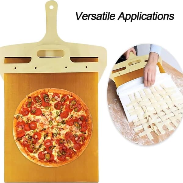 The Art of Pizza - Den perfekta pizzaspaden, glidande pizzaskal Non-stick pizzaöverföringsskyffel i trä, glidande pizzaskal (52,5*35 cm)