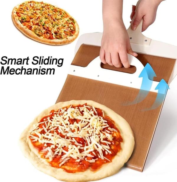The Art of Pizza - Den perfekta pizzaspaden, glidande pizzaskal Non-stick pizzaöverföringsskyffel i trä, glidande pizzaskal (52,5*35 cm)