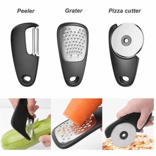 6-i-1 Pizza Cutter konservöppnare Vitlöksmätare Skalare etc