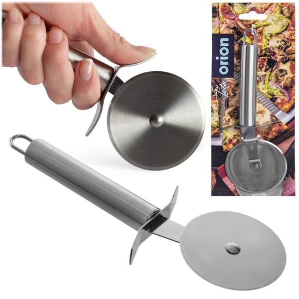 PIZZAKNIV AV RUND STÅL MED HJUL
