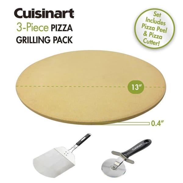 Cuisinart - CPS-445 - 3-delad pizzagrillningsset (pizzasten, pizzakniv, pizzaskal)