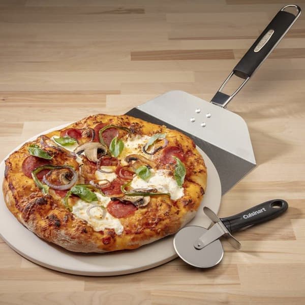 Cuisinart - CPS-445 - 3-delad pizzagrillningsset (pizzasten, pizzakniv, pizzaskal)