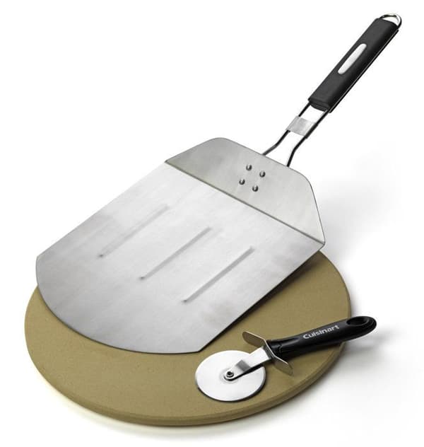 Cuisinart - CPS-445 - 3-delad pizzagrillningsset (pizzasten, pizzakniv, pizzaskal)