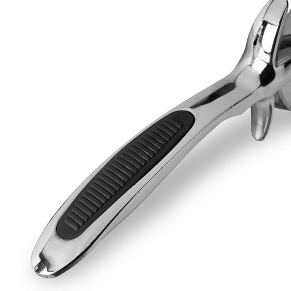 Relaxdays Professionell pizzaskärare med 7 cm blad i rostfritt stål, pizzakniv med halkfritt handtag, silver