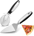 Pikkukuva 1 / 5: Pizzaleikkuri ja pizzankuorintasetti, pizzaleikkuri, pizzaleikkuri, pizzaveitsi, pizzaleikkuri silikonikahvalla 2 kpl