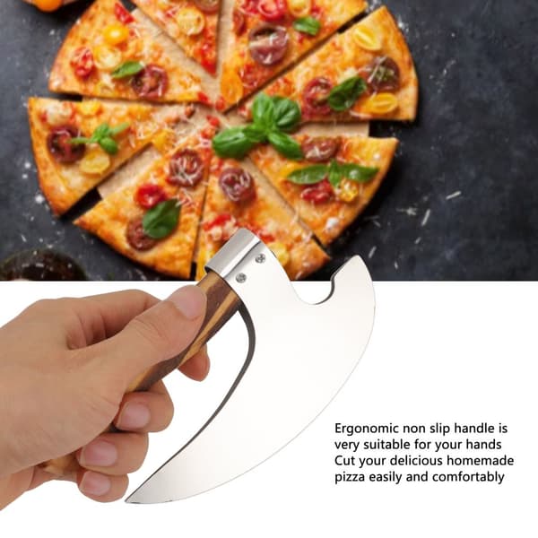 Pizza Huggeøkse Rustfrit stål Håndlavet Viking Pizza Huggeøkse med træhåndtag