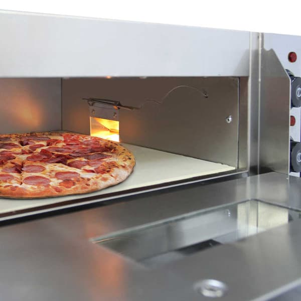 40cm Liten Dubbel Elektrisk Pizzaugn i Rostfritt Stål Fristående Miniugn med Pizzasten 2 Hyllor Timer 50 - 350 °C Röd | Matlagning | MonsterShop