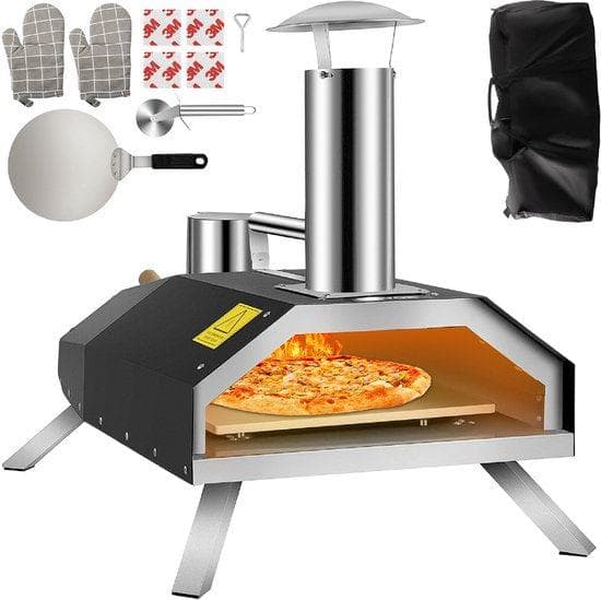 Pizza Oven - Professional Pizza Oven - Outdoor Kitchen - Pizza Gourmet - Barbecue - Rostfritt stål - Upp till 600 ° C - med bärväska