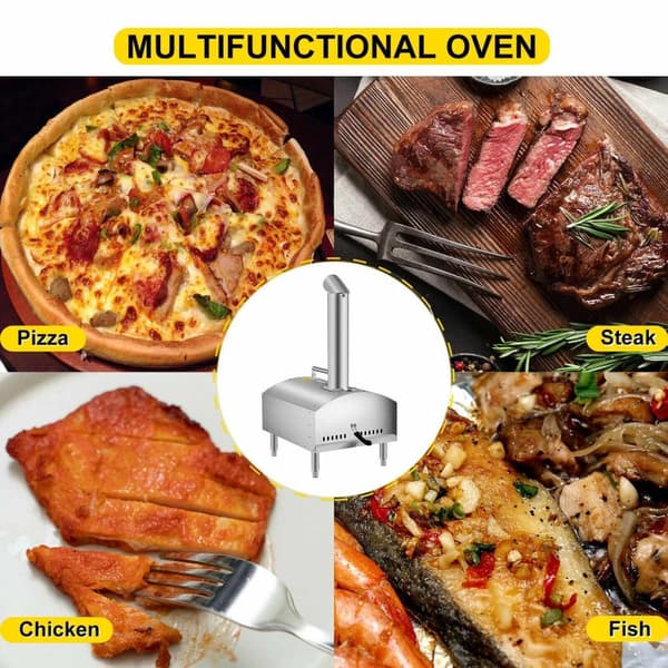 12-tums bärbar multifunktionell pizzaugn med perfekta tillbehör, effektiv och jämn uppvärmning, lätt att använda och rengöra