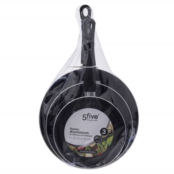 Set med 3 stekpannor 20/24/28 cm non-stick beläggning Secret de gourmet