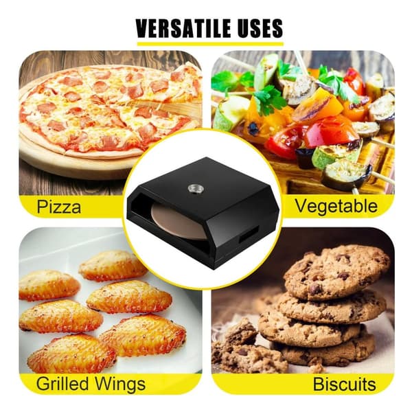 12" 24-232°C bärbar utomhus pizzaugn för ved eller gas, kompletta tillbehör, exakt temperaturövervakning